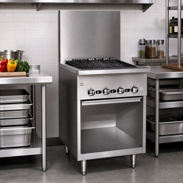Product image #2 for Jade Range Bistro JBR-24B 24" Gas Charbroiler with Open Cabinet Base