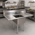 Thumbnail image #2 for John Boos E1S8-24-14T24 E-Series 1-Compartment Sink with Left and Right Drainboards, 72