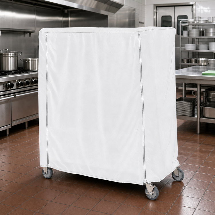 Product image #2 for Metro White Waterproof Banquet Cart Cover, Vinyl-Nylon Coated, 48 x 21 x 54 Inches