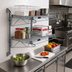 Thumbnail image #2 for Quantum Wall-Mounted Cantilever Double Shelf Wire Shelving Unit, 24 x 12 Inches, Gray Epoxy Antimicrobial Finish
