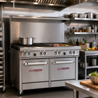 Thumbnail image #2 for Southbend (Middleby) Ultimate 4483EE-2G 48-Inch Gas Restaurant Range with 4 Open Burners, 24-Inch Griddle, and 2 Space Saver Ovens