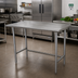 Thumbnail image #2 for Advance Tabco Premium Series Open Base Work Table, 108 x 30 Inches, 14-Gauge 304 Stainless Steel Top, 1-1/2 Inch Rear Splash, Galvanized Legs