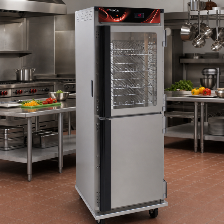 Product image #2 for Cres Cor Mobile Stainless Steel Heated Holding Cabinet with Top-Mount Heater, Dutch Doors, 12 Pan Capacity