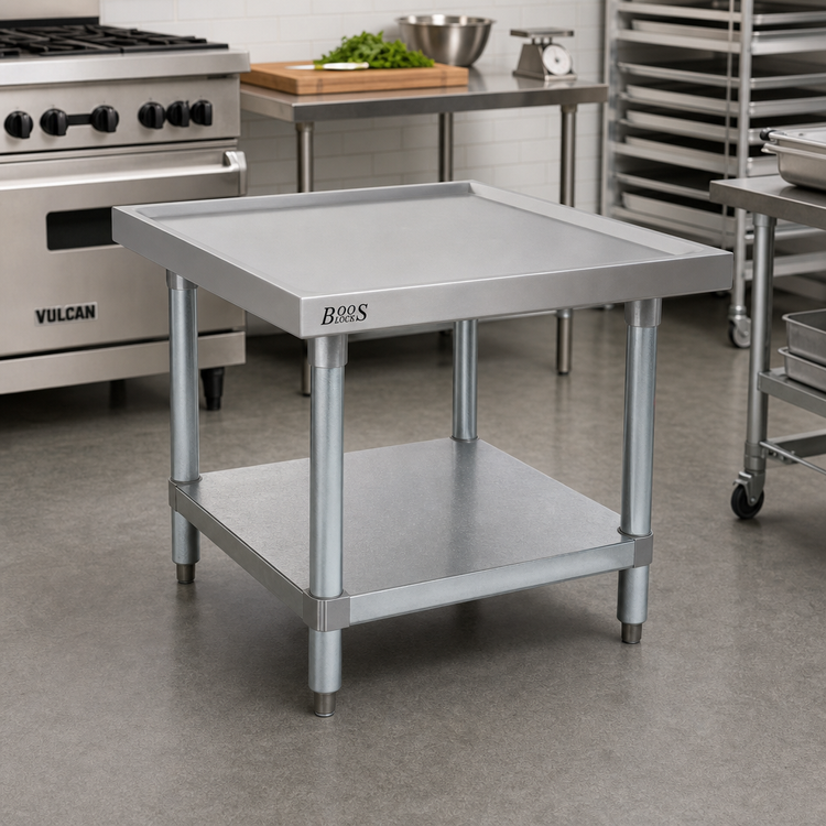 Product image #2 for John Boos Heavy-Duty Stainless Steel Top Machine Stand with Adjustable Galvanized Undershelf, 30 x 30 x 20-1/4 Inches