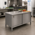 Thumbnail image #2 for John Boos Enclosed Stainless Steel Work Table with Sliding Doors and Undershelf, 72 x 30 Inches