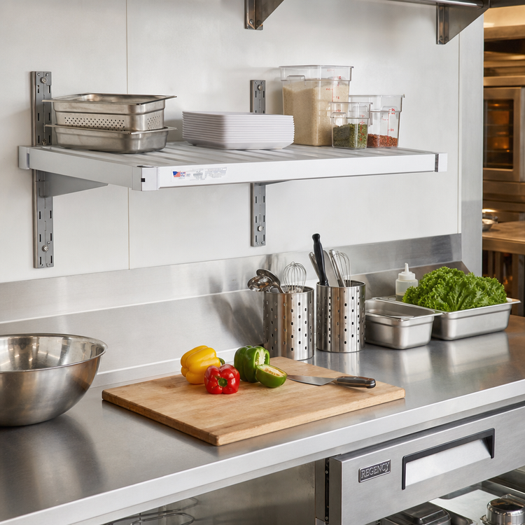 Product image #3 for New Age Adjust-A-Shelf T-Bar Wall-Mounted Aluminum Shelf, 30 x 24 Inches
