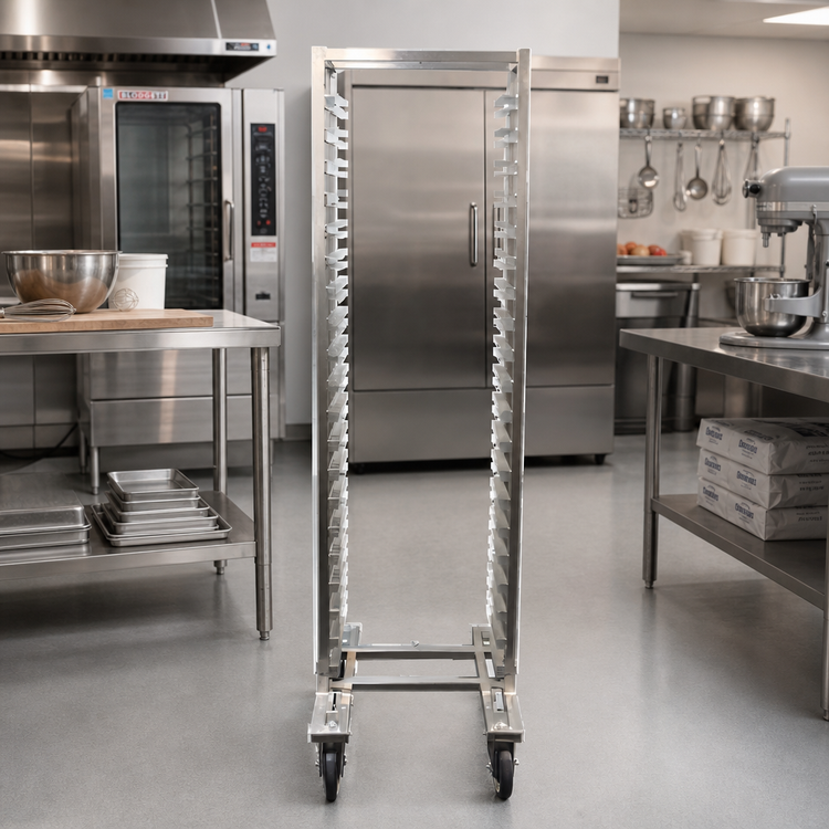 Product image #2 for Channel Manufacturing LPNB-12 Nesting Low-Profile Aluminum End-Load Bun Pan Rack, 12-Pan Capacity
