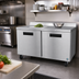 Thumbnail image #2 for Hoshizaki Steelheart WF60B-01 60-Inch Two-Section Stainless Steel Worktop Freezer with Solid Hinged Doors and Cylinder Locks