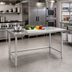 Thumbnail image #2 for Eagle Deluxe Series 120-Inch W x 30-Inch D 16-Gauge 300 Series Stainless Steel Work Table with Open Tubular Base