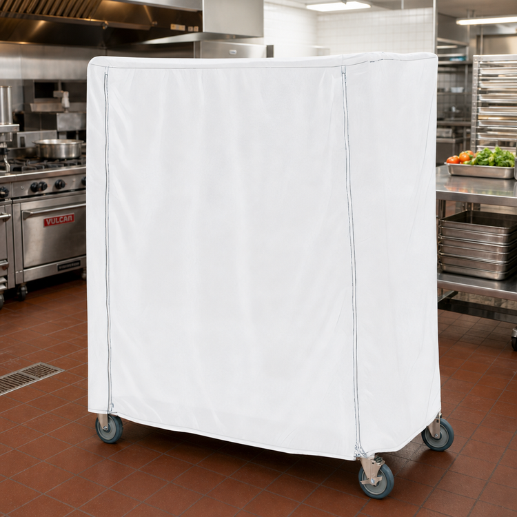 Product image #2 for Metro Queen Mary & Banquet Cart Cover, 60 x 18 x 62 Inches, Waterproof White Vinyl-Nylon Coated