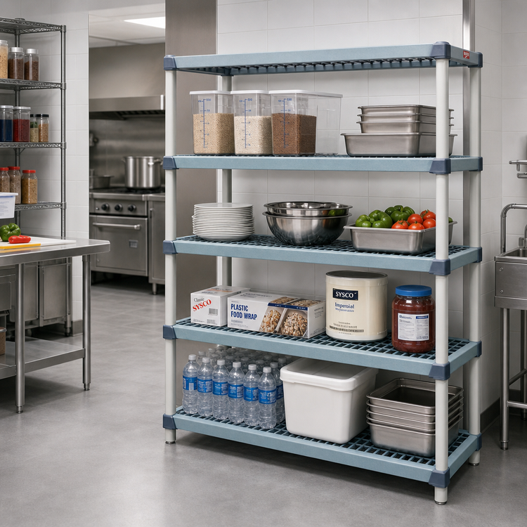 Product image #2 for MetroMax Q 72"W x 24"D x 63"H Stationary Polymer/Wire Starter Shelving Unit, 4 Shelves