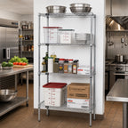 Thumbnail image #2 for Quantum WR86-2124C 24"W x 21"D x 86"H Chrome-Plated Wire Shelving Starter Unit with 4 Shelves, Stationary