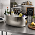 Thumbnail image #2 for American Metalcraft 10 Qt Oval Hammered Aluminum Beverage Tub