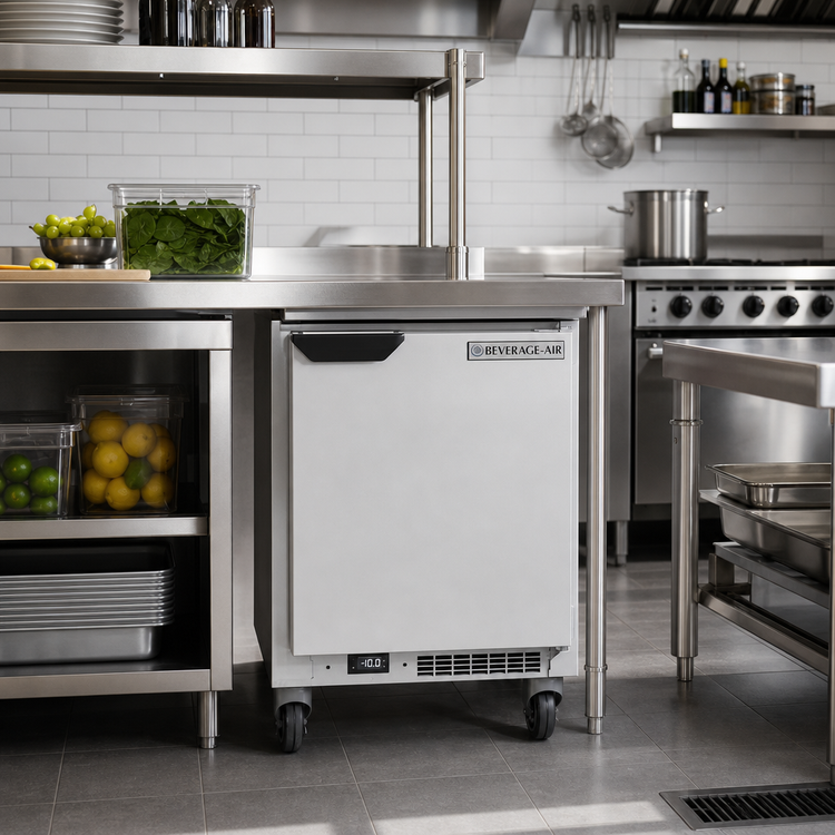 Product image #3 for Beverage-Air UCF20HC One-Section Undercounter Freezer, 20 Inch Wide, 2.27 Cu. Ft., Shallow Depth, Solid Door