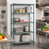 Thumbnail image #2 for Quantum WR86-1842WPM 4-Tier Stationary Shelving Unit with Wire Plastic Mats, 42 x 18 x 86 Inches, Green Epoxy