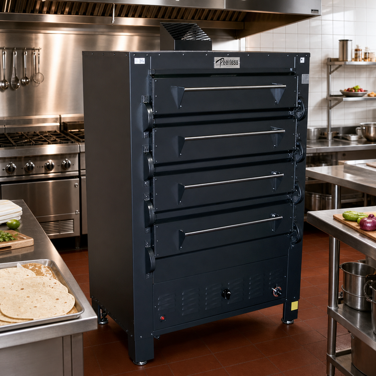 Product image #3 for Peerless 2324M 4-Deck Gas Mexican Oven with 33 x 22 Inch Steel Deck Interiors