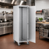 Thumbnail image #2 for Unheated Enclosed Pan Storage Cabinet with Hinged Solid Doors, 31-Tray Capacity, Aluminum, 5-Inch Casters