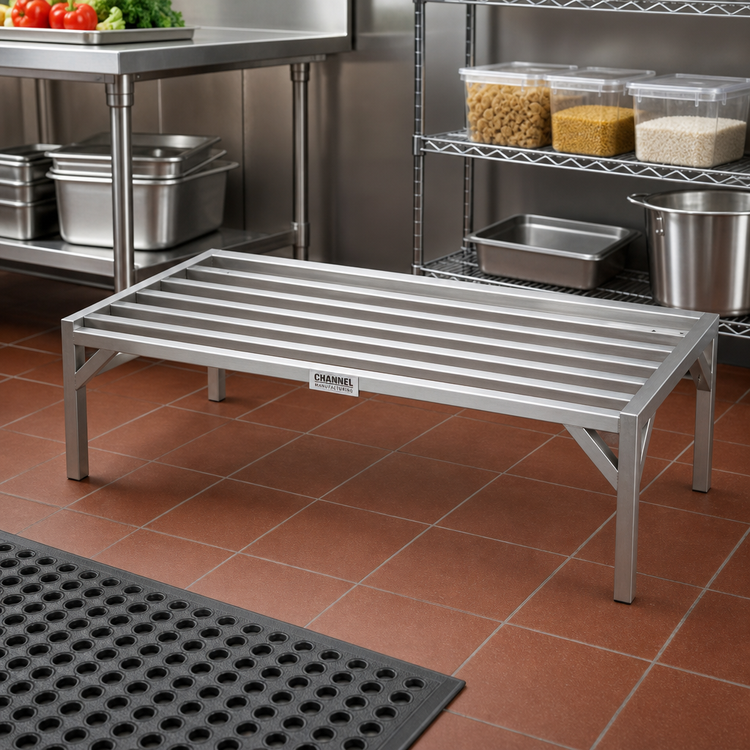 Product image #2 for Channel Manufacturing Lifetime Tough Stainless Steel Tubular Dunnage Rack, 54 x 20 x 12 Inches, 4,000 lb. Capacity
