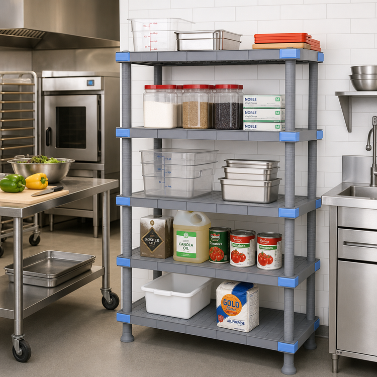 Product image #2 for Quantum Millenia 5-Shelf Solid Polymer Shelving Unit with Removable Mats, 72W x 24D x 62H
