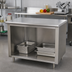 Thumbnail image #2 for Advance Tabco Special Value Economy Work Table, 72W x 24D, Flat Top, Open Front Cabinet Base, 16-Gauge 304 Stainless Steel
