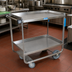 Thumbnail image #2 for BK Resources Heavy-Duty 2-Tier Stainless Steel Utility Bus Cart with Casters