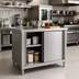 Thumbnail image #2 for 48-Inch Stainless Steel Enclosed Work Table with Sliding Doors and Middle Shelf