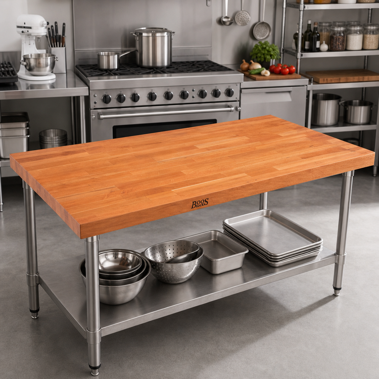 Product image #2 for Boos Block 60" x 27" Edge Grain American Cherry Kitchen Countertop with Penetrating Oil Finish