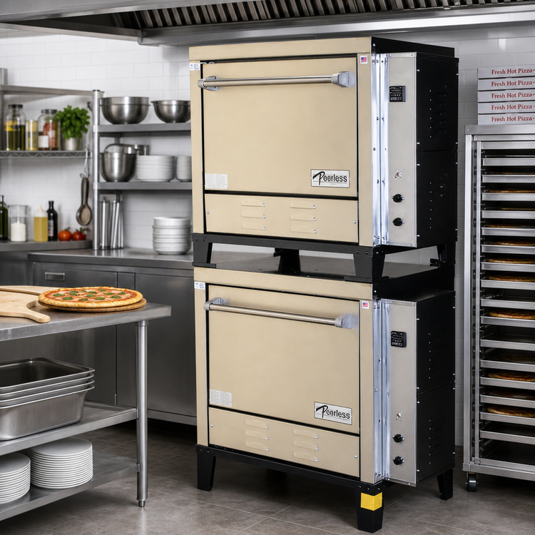 Product image #3 for Peerless Double-Stack Electric Pizza Deck Oven with 24 x 19-Inch Ceramic Stone Decks, 220V