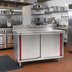 Thumbnail image #2 for Eagle Group Spec-Master Marine Series 96-Inch x 30-Inch Stainless Steel Enclosed Work Table with Cabinet Base, Sliding Doors, and 4-1/2-Inch Backsplash