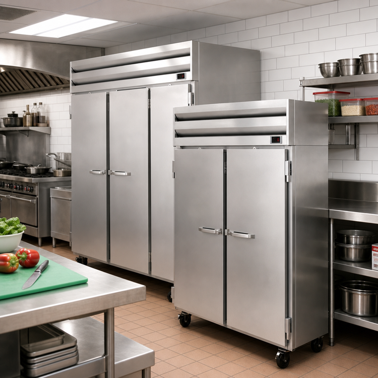 Product image #3 for Howard-McCray SR Series Two-Section Remote Reach-In Refrigerator, 48 Cu. Ft., Solid Full Doors
