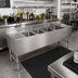 Thumbnail image #2 for John Boos 4-Compartment Underbar Sink Unit with Dual 12-Inch Drainboards, 72 x 21 Inches