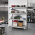 Thumbnail image #3 for Cambro Camshelving Premium 4-Tier Add-On Polymer Shelving Unit, 18 x 48 x 64 Inches, 3 Vented + 1 Solid Shelf Plates, Speckled Gray