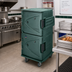 Thumbnail image #3 for Cambro Camtherm Tall Profile Electric Hot Holding Cart with Double Doors, 12 Sheet Pan Capacity, Granite Green