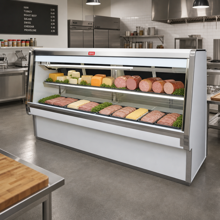 Product image #2 for Howard-McCray 34E Series 148-1/2-Inch Remote Deli Meat & Cheese Service Case, Full Service, Endless Design, Straight Glass Front, LED Lighting
