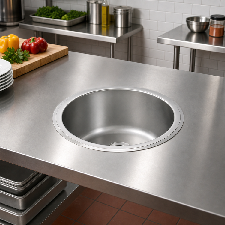 Product image #2 for Vollrath 12-1/4 Inch Round Drop-In Sink, Straight-Sided Bowl, 1 Compartment, 304 Stainless Steel