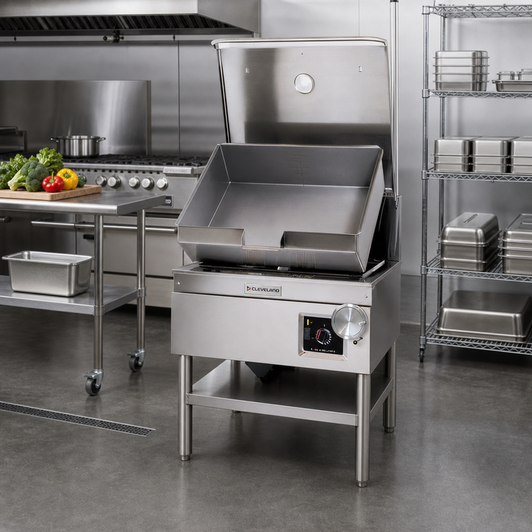Product image #2 for Cleveland Range DuraPan 40-Gallon Gas Tilting Skillet with Modular Open Base