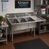 Thumbnail image #2 for Klinger's Trading Economy 3-Compartment Stainless Steel Sink with 24-Inch Right Drainboard
