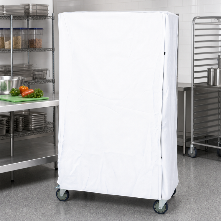 Product image #2 for Quantum Wire Cart Cover with Zipper Flap, 24 x 60 x 74 Inch, White Nylon