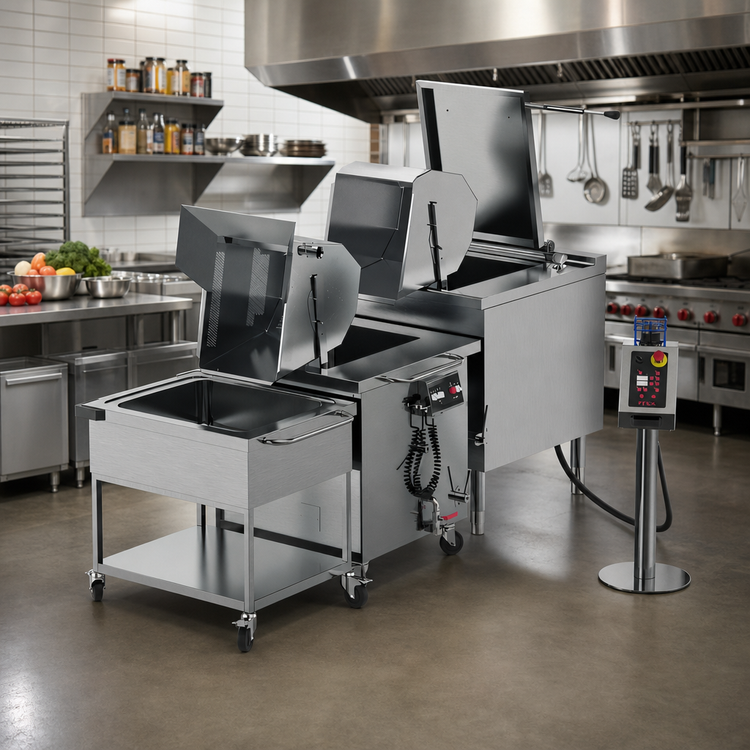 Product image #2 for Firex ULPCE2-64 Double Basin Electric Cook & Blanche Multicooker with 64 Gallon Capacity Per Basin