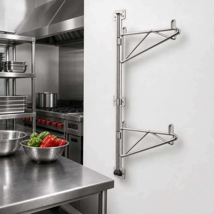 Product image #2 for Eagle Adjustable Post Wire Wall Mount End Unit for 21-Inch Deep Shelves, 33-Inch Posts, Stainless Steel