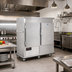 Thumbnail image #2 for FWE URS-14-GN 2-Section Mobile Refrigerated Cabinet with 2 Solid Doors, 64-80 Plate Capacity