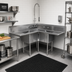 Thumbnail image #2 for John Boos Pro-Bowl 3-Compartment Corner Sink with Dual 30-Inch Drainboards, 16-Gauge Stainless Steel
