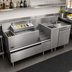 Thumbnail image #2 for Krowne Royal Series 74-Inch Stainless Steel Underbar Workstation with Ice Bin, Dump Sink, and Cabinet Base
