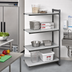 Thumbnail image #2 for Cambro Camshelving Basics Plus 4-Tier Solid Polymer Add-On Shelving Unit, 24-Inch Deep x 30-Inch Wide x 72-Inch High, Brushed Graphite