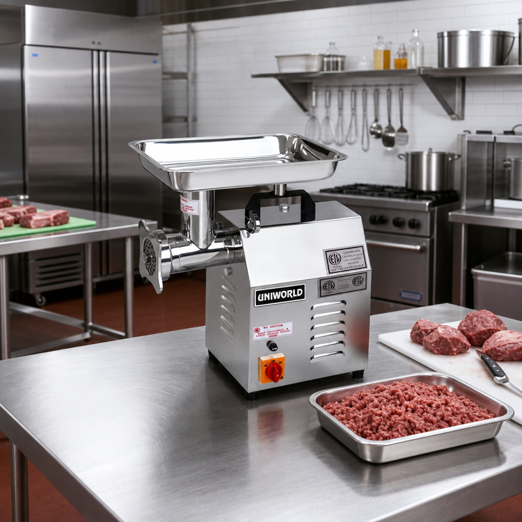 Product image #2 for Uniworld TC-12E Electric #12 Bench Meat Grinder, 250 lb. Per Hour