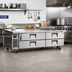 Thumbnail image #2 for Everest Refrigeration 82-3/8 Inch Wide Two-Section Four-Drawer Chef Base Refrigerator with Stainless Steel Worktop and Side-Mounted R290 Cooling