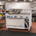 Thumbnail image #2 for Comstock-Castle 48-Inch Commercial Gas Combination Range with 2 Open Burners, 24-Inch Griddle, 12-Inch Charbroiler, Oven and Cabinet Base