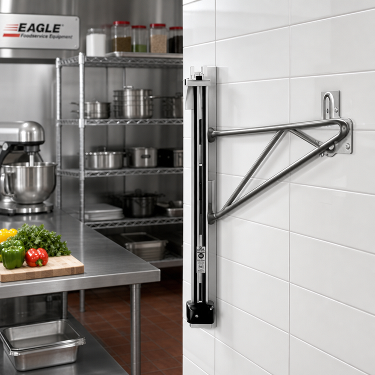 Product image #2 for Eagle Group Valu-Gard Adjustable Post Wire Wall Mount End Unit for 18-Inch Deep Shelves
