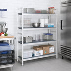 Thumbnail image #2 for Fermod Fermostock 4R38A71 4-Tier Stationary Starter Polymer Shelving Unit, 71"H x 38"W x 14"D, Perforated, Gray
