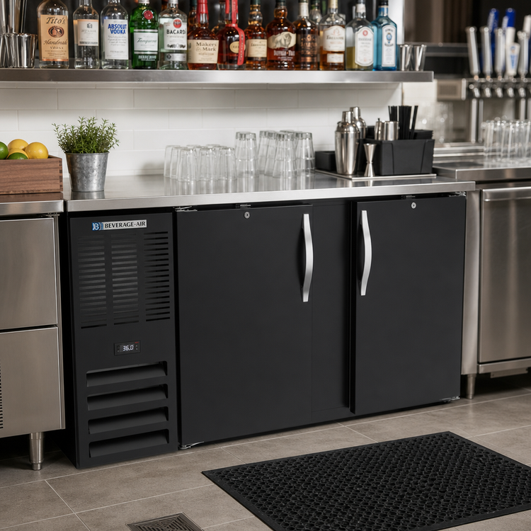 Product image #2 for Beverage-Air BB58HC-F-B 58-Inch Food-Rated Solid Door Back Bar Refrigerator